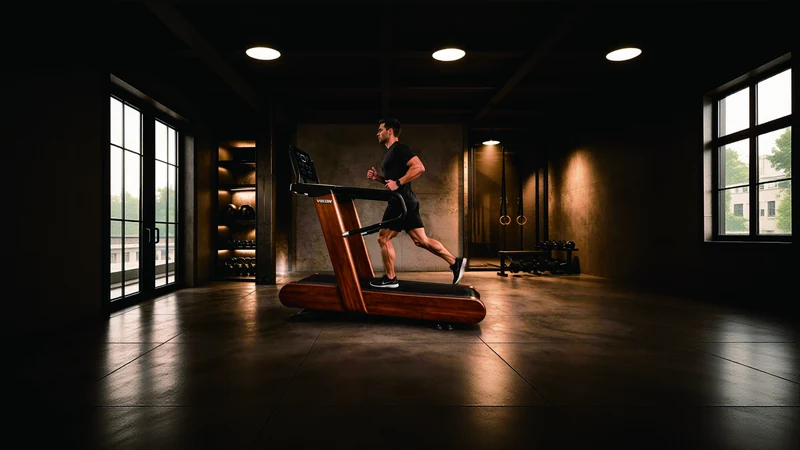 VIKON wood-finish treadmill